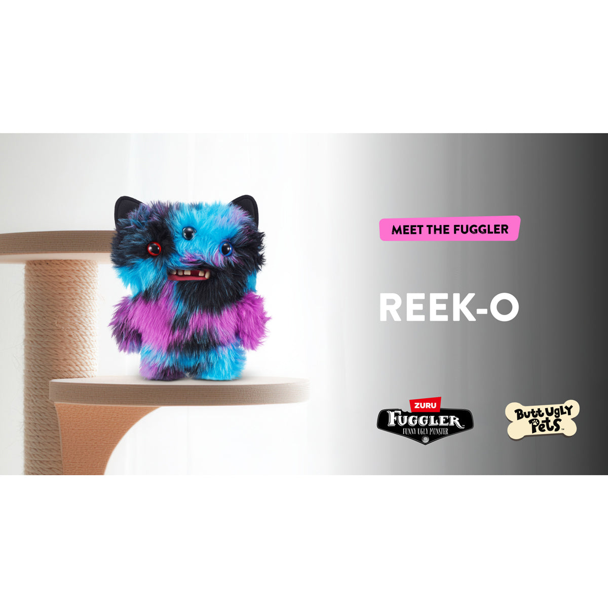 (預講商品) Fuggler Butt-Ugly Pets Reek-O 牙寶黑貓毛公仔