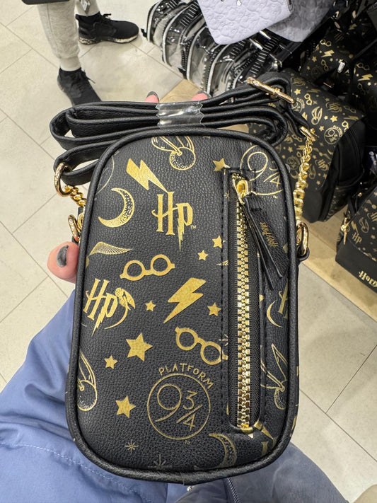 (預購商品) Harry Potter 黑金色手機斜揹袋